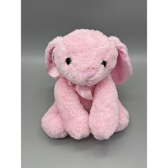 Kellytoy Bee Happy Pink Bunny Rabbit Plush 11” Stuffed Animal W/ Ribbon Bow - Picture 2 of 13